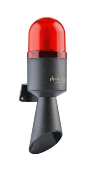 MUCCO BORULU 6 SESLİ KORNA 12/24V AC/DC SİREN KIRMIZI