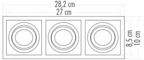 CATA Pars Siyah Kare Spot 3Lü Sıva Altı GU-10 Duylu (Ampulsüz) - 2