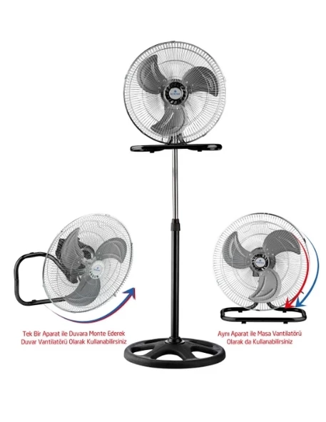 RUBENİS 18 inç 130W Sanayi Tipi Fonksiyonel Vantilatör - 2