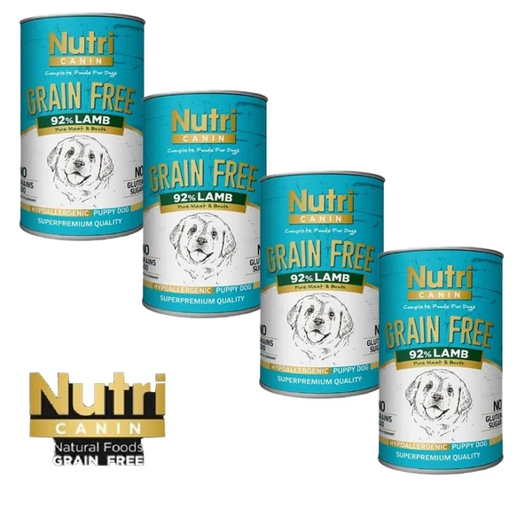 Nutri Canin 400Gr %92 Kuzu Etli Tatlı Patatesli HipoAlerjenik Tahılsız 4Adet Yavru Yaş Köpek Maması - 9