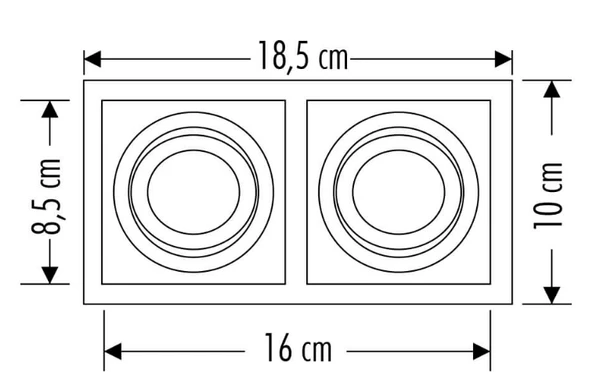 CATA Puma Siyah Kare Spot 2Li Sıva Altı GU-10 Duylu (Ampulsüz) - 2