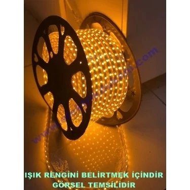 CATA 10 Çip 220V Dış Mekan Trafosuz Şerit Led Amber Kendinden Yapışkanlı (120 Led) - 3