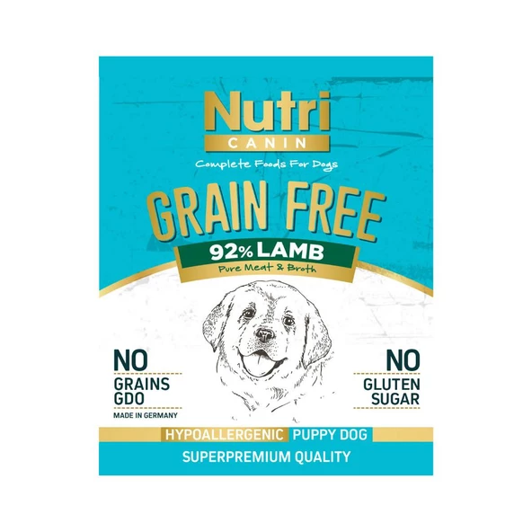 Nutri Canin 400Gr %92 Kuzu Etli Tatlı Patatesli HipoAlerjenik Tahılsız 4Adet Yavru Yaş Köpek Maması - 4