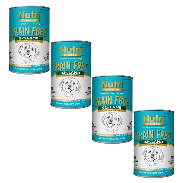 Nutri Canin 400Gr %92 Kuzu Etli Tatlı Patatesli HipoAlerjenik Tahılsız 4Adet Yavru Yaş Köpek Maması