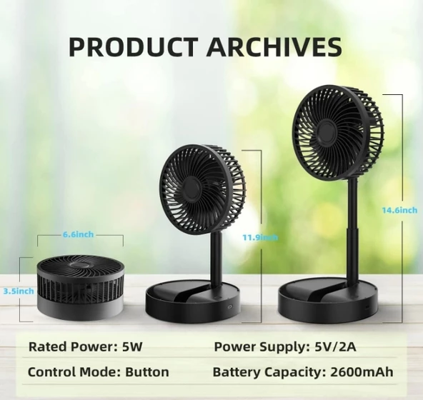 Masa Üstü Taşınabilir Şarjlı Vantilatör Fan Mikro Usb - 4