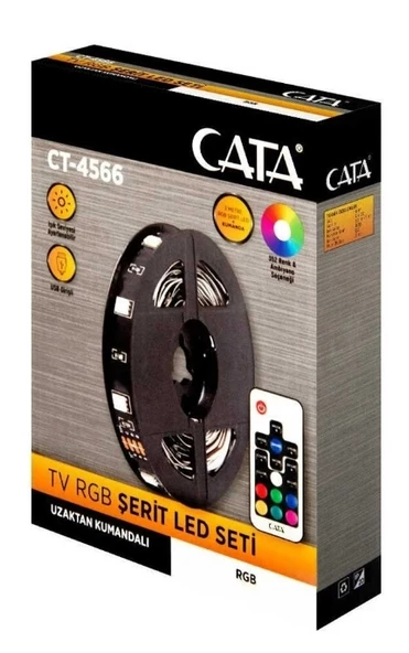 CATA USB GİRİŞLİ RGB ŞERİT LED SETİ 3 MT