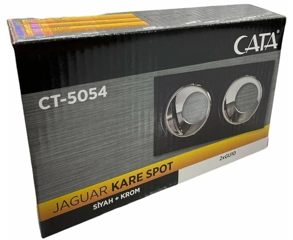 CATA Jaguar Siyah-Platin Kare Spot 2Li Sıva Altı GU-10 Duylu (Ampulsüz) - 2