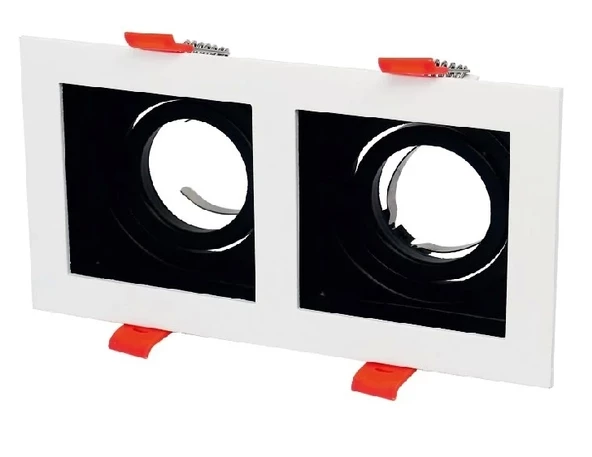 CATA Pars Beyaz-Siyah Kare Spot 2Li Sıva Altı GU-10 Duylu (Ampulsüz)