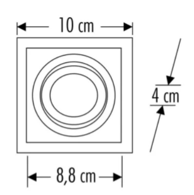 CATA Pars Beyaz-Siyah Kare Sıva Altı Spot GU-10 Duylu (Ampulsüz) - Resim 2