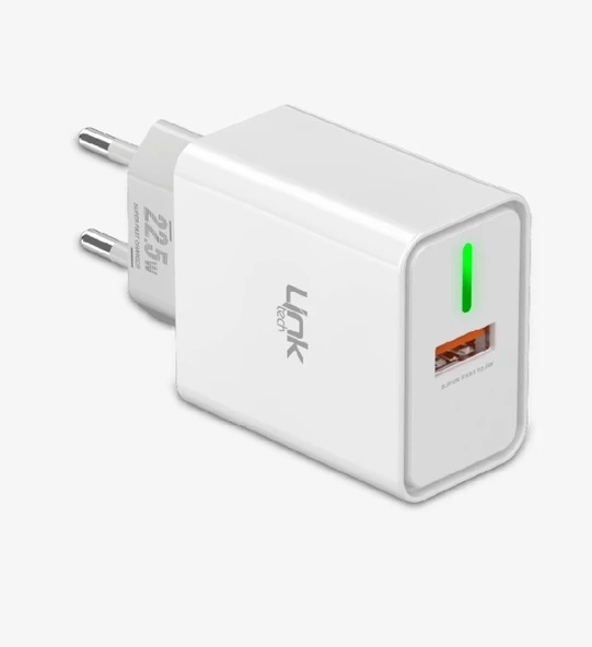 LİNKTECH USB - Type-C Kablolu Şarj Aleti Set Beyaz C248 22.5W PD/QC - 2