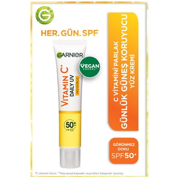 Garnier Skın Vitamin C Parlak Yüz Kremi Spf Invısıble 40ml