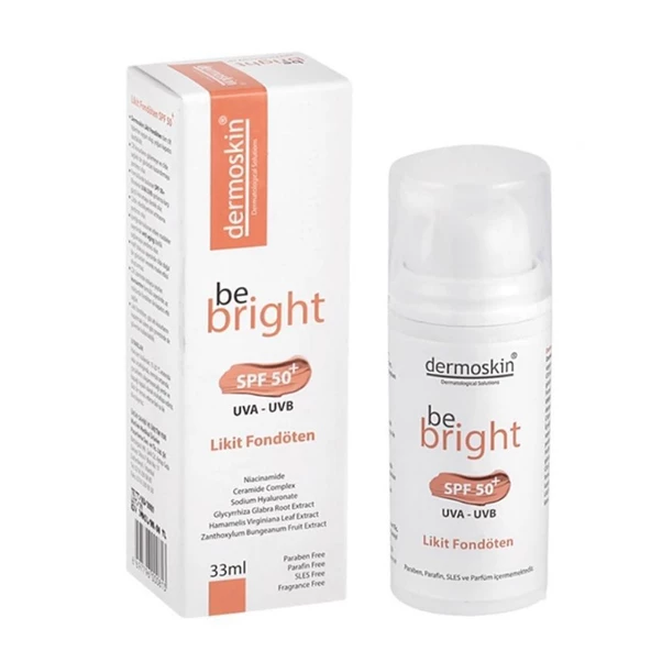 Dermoskin Be Bright Medium Likit Fondöten Spf50+ 33 ml