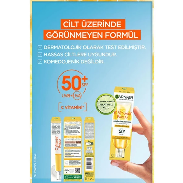 Garnier Skın Vitamin C Parlak Yüz Kremi Spf Invısıble 40ml - 5