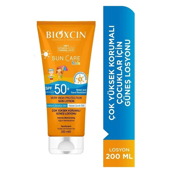 Bioxcin Sun Care Çocuklar için Yüksek Korumalı Güneş Losyonu SPF 50+ 200ml ürün görseli
