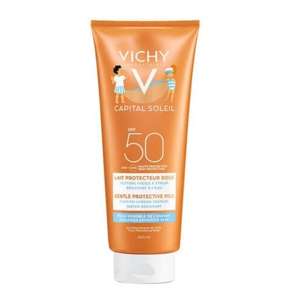 Vichy Ideal Soleil Lait Enfants Çocuklar için Yüksek Korumalı Yüz ve Vücut Güneş Sütü SPF50 300ml - 2
