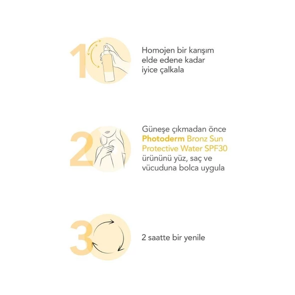 Bioderma Photoderm Bronz Sun Protective Water SPF30 Bronzlaştırıcı Güneş Koruyucu 200ml - 8