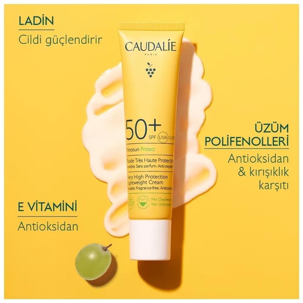 Caudalie Vinosun Protect Yüksek Koruma Sağlayan Fluid Krem SPF50+ 40ml - 2