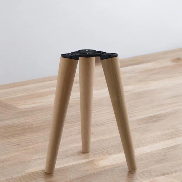 Ahşap Sehpa 3'lü Ayak Takımı 50 cm Zigon Puf Tabure Ayağı Masa Ayakları 50 cm Bağlantı Aparatı Dahil - 10