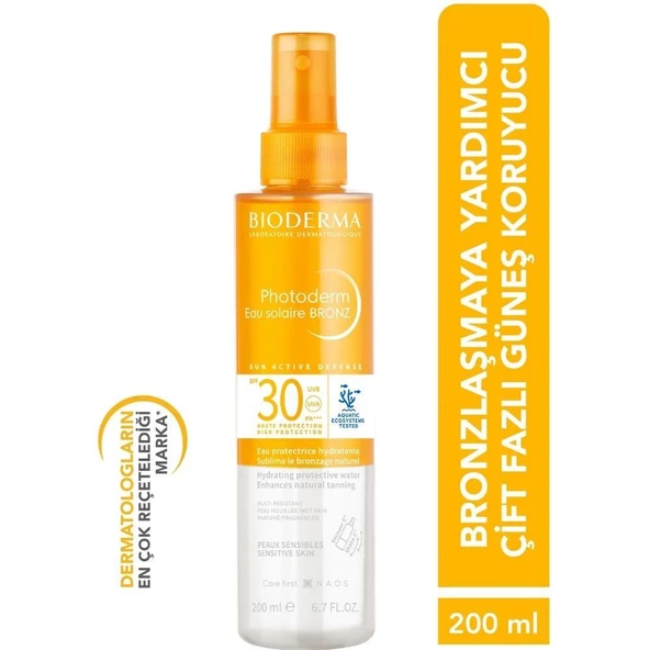 Bioderma Photoderm Bronz Sun Protective Water SPF30 Bronzlaştırıcı Güneş Koruyucu 200ml