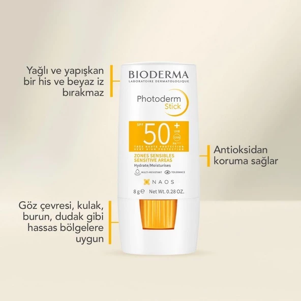Bioderma Photoderm Stick SPF50+ Hassas Bölgeler Yüksek Korumalı Stick Güneş Koruyucu 8 gr - 4