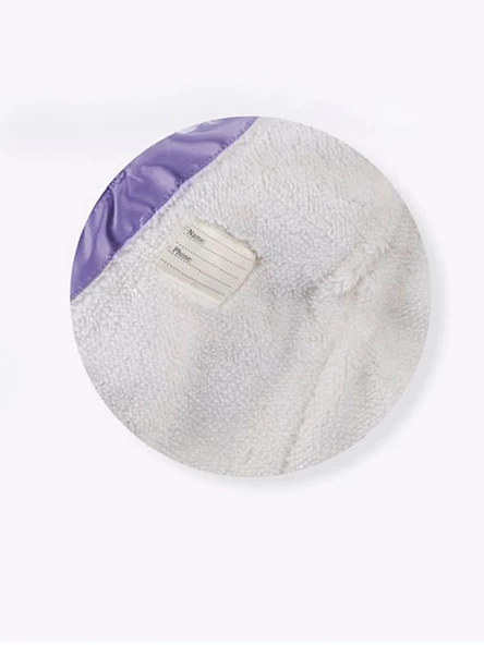 Trend Tavşan Detaylı Baskılı Fiyonk Kulaklı Fermuar Kapüşonlu Kışlık İçi Peluş Kız Bebek Mont Şişme - 5