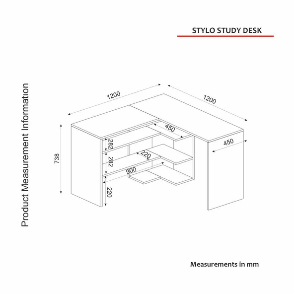 Dekorister Stylo Çalışma Masası Beyaz - 7