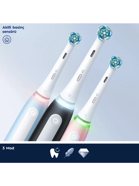 Oral-B iO3 Pembe Elektrikli Diş Fırçası, 1 Diş Fırçası Başlığı, Braun Tasarımı - 3
