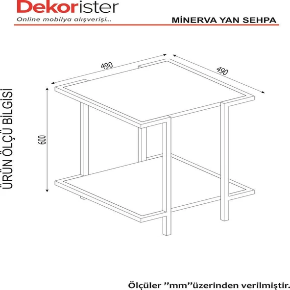Dekorister Minerva Yan Sehpa Ceviz-Mermer - 6