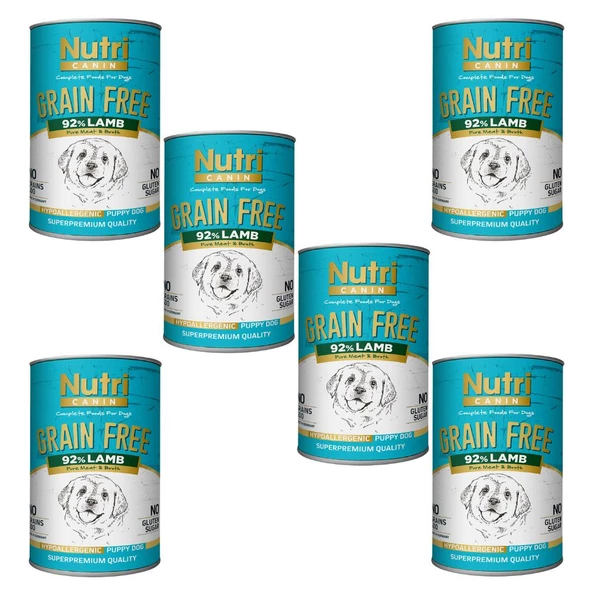 Nutri Canin 400Gr %92 Kuzu Etli Tatlı Patatesli HipoAlerjenik Tahılsız 6Adet Yavru Yaş Köpek Maması