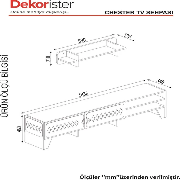 Dekorister Chester Tv Ünitesi Ceviz-Antrasit - 5