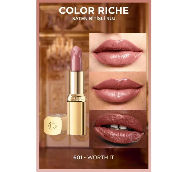 Loreal Paris Color Riche Saten Ruj - 601 Worth It Intense - 4
