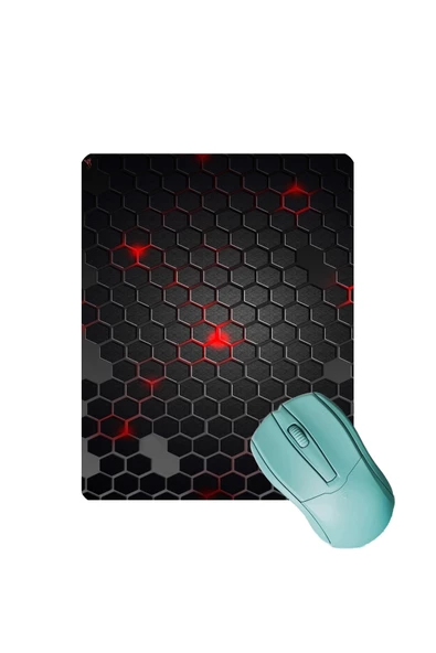 SonicTouch Siyah Petek Desenli Kaydırmaz Gaming Oyuncu Masaüstü Dikişsiz Mouse Pad/Ped (Mouse Altlığı) 17x21cm