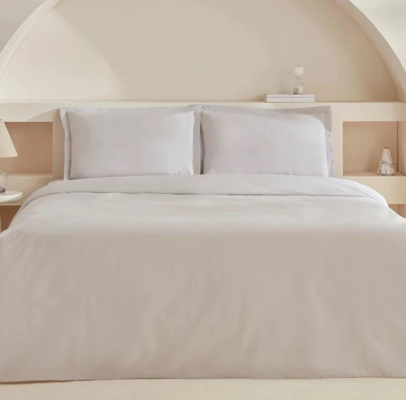 Karaca Home White Colllection Lavin Taş %100 Pamuk Çift Kişilik Nevresim Takımı - 6
