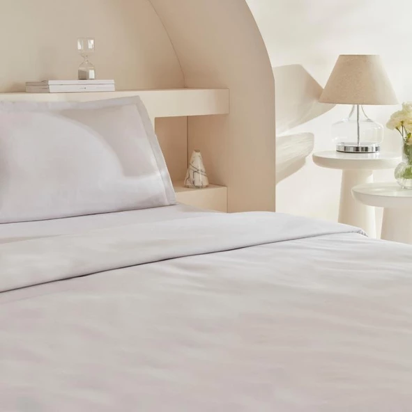Karaca Home White Colllection Lavin Taş %100 Pamuk Çift Kişilik Nevresim Takımı - 3