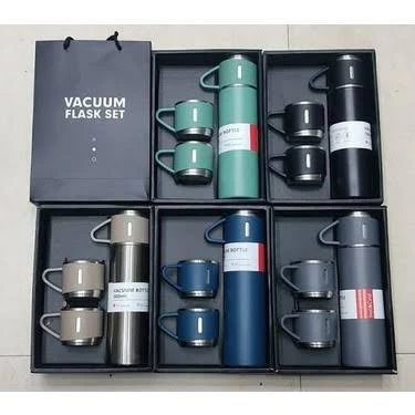 Termos  3 bardakli çelik termos 500ml 12 saat sicak soguk korumali ... - 4