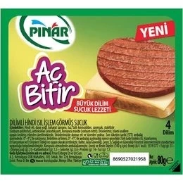 PINAR SUCUK HİNDİ DİLİMLİ AÇ BİTİR 80GR