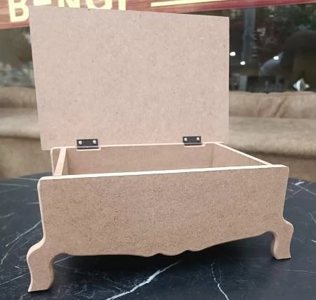 Hobi ERC MODEL Ayaklı Kutu 90403 Şık Zarif Ahşap HAM MDF El Yapım - 8