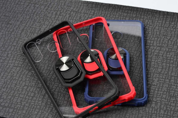 Samsung Galaxy A21 Kılıf Şeffaf Yüzüklü Mola Kapak - 3