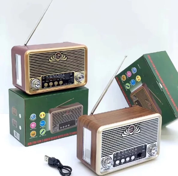 NNS Ns-6675 Usb / Tf Kart / Fm Retro Fenerli Taşınabilir Bluetooth Hoparlör - 6