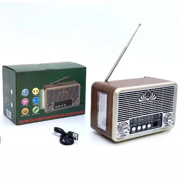 NNS Ns-6675 Usb / Tf Kart / Fm Retro Fenerli Taşınabilir Bluetooth Hoparlör - 4