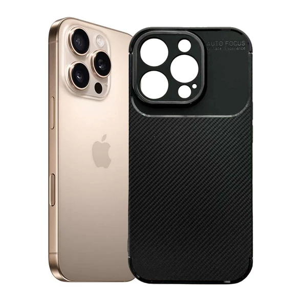 iPhone 16 Pro Max Kılıf Focus Carbon Silikon Kapak - 7