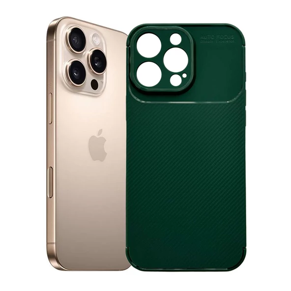 iPhone 16 Pro Max Kılıf Focus Carbon Silikon Kapak - 3
