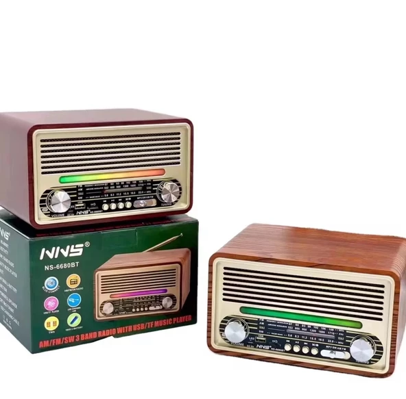NNS Ns-6680 Usb / Tf Kart / Fm Retro Taşınabilir Bluetooth Hoparlör - 4
