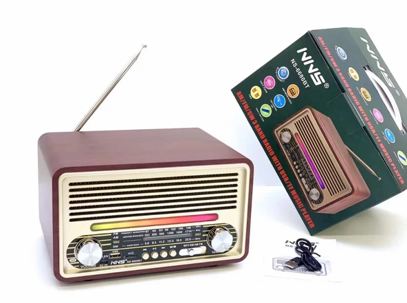 NNS Ns-6680 Usb / Tf Kart / Fm Retro Taşınabilir Bluetooth Hoparlör - 6