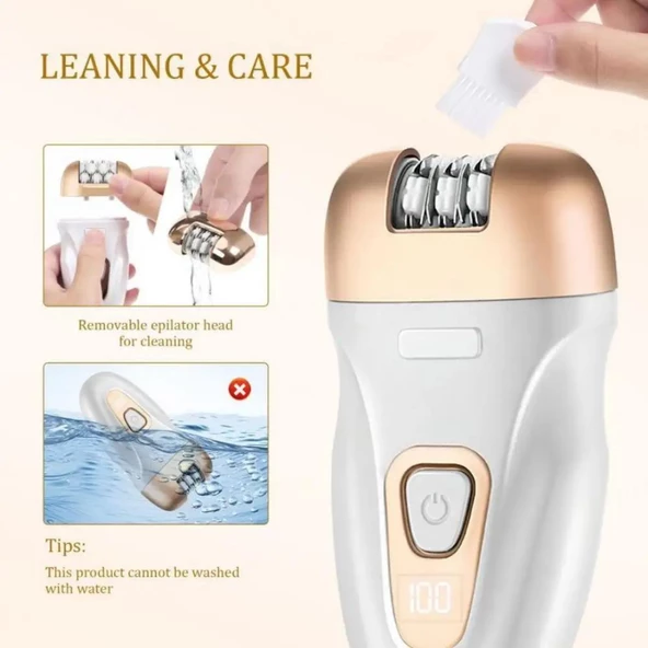 Epilatör: Kişiye Özel 3'ü 1 Arada Yüz ve Vücut Kıl Alma Profesyonel ve Taşınabilir Bayan Tıraşı - 6