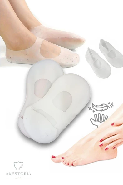 Çift Ayak Bakım Çorabı Yumuşak Silikon Patik Çorap 2'li FC-031 - 8
