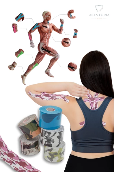 Kinezyo Sporcu Bandı Ağrı Bandı Koyu Mavi 5 M X 5 Cm KT-005 - 2