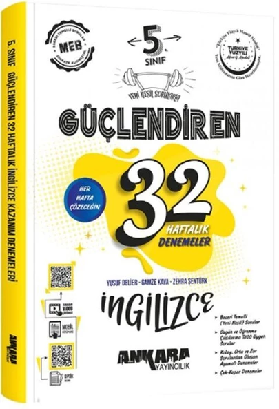 Ankara Yayınları 5.Sınıf Güçlendiren 32 Haftalık İngilizce Kazanım Denemeleri 2025