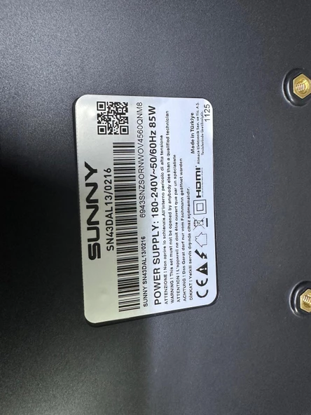 Sunny SN43DAL13 Full HD 43" 109 Ekran Uydu Alıcılı Smart LED UZAKTAN KUMANDA GÖZÜ 2.EL - 2