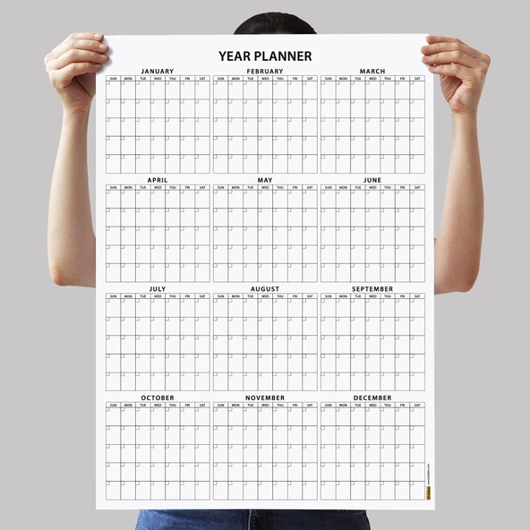 Amerikan Standardı Zamansız Yıllık Planlayıcı Takvim, Pazar Günü Başlangıçlı, Sürekli Takvim, Tarihsiz Yıllık Planlayıcı - Resim 4